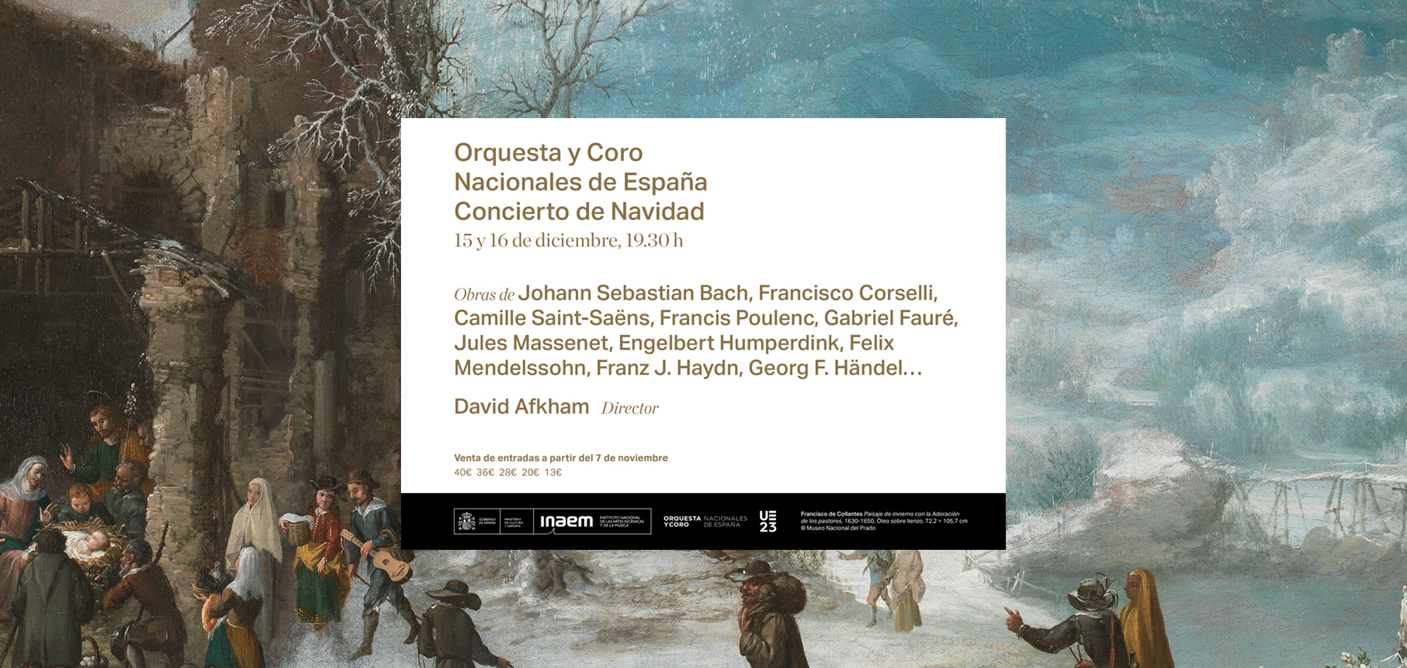 DAVID AFKHAM Y LA ORQUESTA Y CORO NACIONALES DE ESPAÑA RECIBIRÁN LA NAVIDAD CON UN CONCIERTO EXTRAORDINARIO